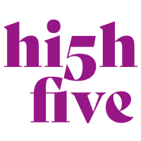 HighFive logo ljuslila